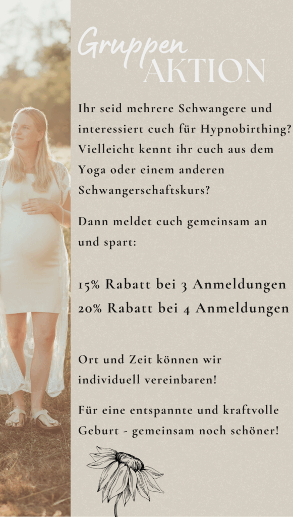 Gruppenaktion Rabatt Rabattaktion Hypnobirthing